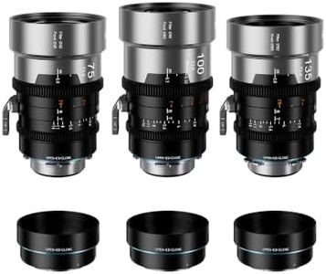 SIRUI IronStar T2.8 1.5X Anamorphic Cine Lens Set, 75mm, 100mm, 135mm Manual Focus Cinema Lens with Native PL Mount, Interchangeable EF Mount, Blue Flare