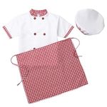 FANCY TRADERS New Desion Chef Costume Apron with Hat (red and white cheque) (5-6 years)