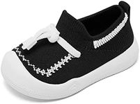 Baby Shoes Non Slip Baby Girl Shoes Slip On Baby Boy Shoes Soft Sole Baby Sneaker Breathable Baby Sock Shoes Infant First Walking Shoes 6 9 Months Black