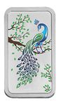 Kundan 50g (999.9) Silver Colour Bar - Peacock