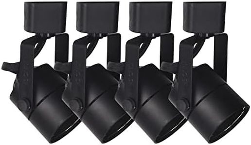 SHILIHE H Type Halogen MR16 GU10 Track Lighting Heads ETL Listed ,Black( no Bulb ) 4Pack