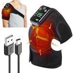 Knee Massager, Cordless Heated Knee Support Wrap with Massage, Rechargeable Heating Massager Wrap with Infrared and Vibration for Knee/Elbow/Shoulder Relax, Arthritis/Joint Stiff/Muscle Strain