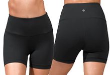 90 Degree By Reflex High Waist Power Flex Yoga Shorts - Tummy Control Biker Shorts for Women 2 Pack, Black 2 Pack 5", S