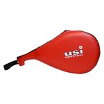 USI UNIVERSAL THE UNBEATABLE Taekwondo Pad Double, Red Taekwondo Kick Pads, Martial Arts Training Equipment, Kickboxing Striking Target Pads