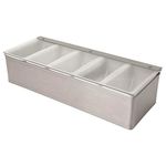 We Can Source It Ltd - Stainless Steel 5 Compartments Condiment Holder Storage Unit Dispenser Bar Tray