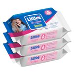 Little's Soft Cleansing Baby Wipes with Lid | 80 Wipes x Pack of 3 - 240 Wipes | Extra Thick & Moist Wet Wipes for Baby's | Prevents Rashes & Redness with Goodness of Aloe Vera, Vitamin E & Jojoba Oil