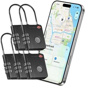 KeySmart SmartLock Tracking Luggage Locks TSA Approved - Compatible with Apple Find My App, Bluetooth GPS Tracker, Water Resistant, Lock Your Suitcases and Keep Track of it (5 Pack)