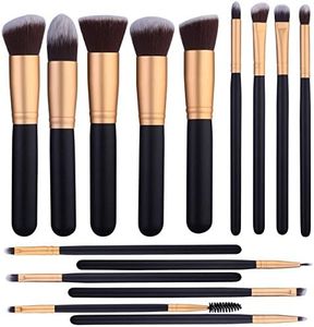 14 Pcs Makeup Brushes Set Kabuki Foundation Contour Blending Blush Concealer Face Eye Shadow Brush Synthetic Complete Cosmetic Brush Kit for Powder Liquid Cream