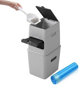 Neakasa PooGuard Waste Disposal Receptacles, 9.2L Trash Can for Cat Litter, Dog Waste & Diapers, with Viewing Window, Wider Opening, and 4-Month Refill (Grey)