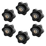 CPJ 6 PCS Hex Clamping Nuts Knob,M8 Nuts,Thumb Screws,Knob Screw,Star Shape Handle Nuts