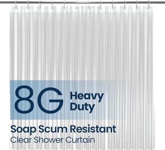 LiBa PEVA 8G Bathroom Shower Curtain Liner, 72" W x 84" H Clear 8G Heavy Duty Waterproof Shower Curtain Liner