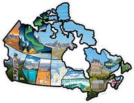 RV Stickers Canada - Travel Camper Map RV Decals for Window, Door, or Wall ~ Includes All Canadian Provinces and Territories with Scenic Illustrations (24" x 18.75"/Large) See Many Places