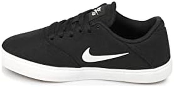 Nike Boys SB Check Canvas Skateboarding Shoes (7 Big Kid M, Black/White)