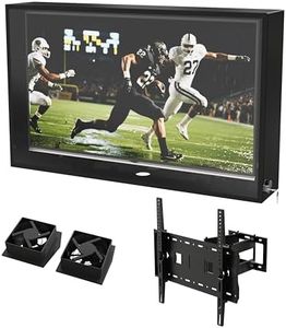 Ageszoe 40-43 inch Clear Weatherproof Outdoor TV Cover, Clear Dust Resistant, Durable and Hard Television Enclosure for Outside with lock, Cooling Fans and Adjustable TV Mount Included
