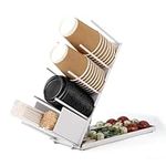 BELLE VOUS White Coffee Station Organiser - Coffee Bar Station Cup Holder - Tea and Coffee Station - Coffee Bar Organiser/Coffee Caddy Cup Dispenser