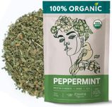 Organic Peppermint Tea - Dried Peppermint Leaves - Natural Dried Mint Tea for Antioxidant, Energy, Digestion – Caffeine Free Pepermint Loose Leaf for Herbal Teas - Mentha X Piperita - Large Bag 10 Ounces