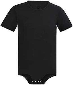 Landofgenie Mens Short Sleeve Bodysuit Crotch Shirt Romper Plus Size Bodysuit Mens One Piece Pajamas Leotard Black