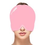 Comfitech Head Ice Pack Wrap Cold Cap Cooling Gel Hat Cold Compress for Head, Pink