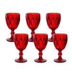 Gala Houseware Red Colored Glass Drinking Glasses Set, 10.8 oz Premium Highball Glasses Water Glasses Set of 6, Heavy Duty Wine Goblet Juice Glasses Perfect for Wedding Party Events.…