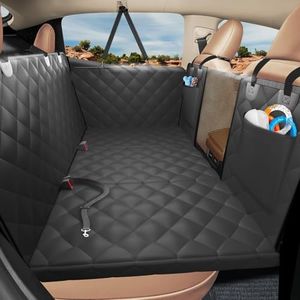 ROUWINNE Back Seat Extender for Dogs-Large Space, Upgraded Egg Crate Foam Soft Dog Car Seat Cover Holds 420lb, Sturdy Backseat Extender for Dogs, Waterproof Pet Car Bed Dog Hammock for Car, SUV, Truck