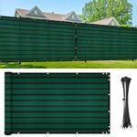 UIRWAY Privacy Fence Screen 4' x 50' Heavy Duty Windscreen Fencing Mesh Fabric Shade Net Cover with Brass Grommets for Outdoor Wall Garden Yard Pool Deck (Black+Green)