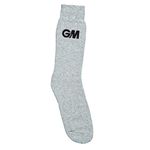 Gunn & Moore GM | Cricket Socks | Premier Sports Fabric Mix | Grey with GM Logo | One Size Adult 6-13 | One Pair