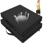 FASTMOMENT 2 Pcs Stadium Seat Cushions Water-Repellent Bleacher Seat Cushions Indoor & Outdoor Seat Cushion for Bleachers Portable Stadium Cushion for Sports Events, Chairs, Beaches (2-Pack, Black)
