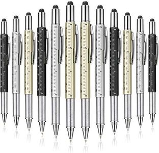 30 Pieces Tool Pen 6-in-1 Multitool Tech Tool Pen with Ruler, Level Gauge, Ballpoint Pen, Stylus Pen, Screwdriver and Slotted Screwdriver Multifunction Pen Tool Gadget for Men Dad (Multi Color)