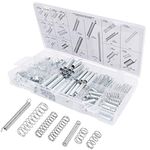 Spring Assortment Set, 200 Piece, Extension and Compression Springs Kit, Zinc Plated Steel Mechanical Compression Springs, Assorted Size Small Springs for All Types of Home Repairs & DIY