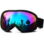 AVV OTG Ski Goggles for Men Women With Anti-Fog Dual Layer lens, UV400 Snow Goggle for Snowboarding Snowmobiling Skating