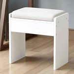 Mutiwill Dressing Table Stool Comfortable Vanity Stool Simple Padded Stool Chair for Dressing Table Easy-To-Install Bedroom Chairs & Stools Suitable for Bedroom Piano White 40x40x26CM