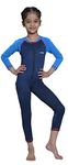 TEMPEST Girls's Lycra Stretchable Full Length Multipurpose Wear for Swimming CostumeI Diving I Cycling I Aerobics | Skating (Blue, 10 Years-11 Years)