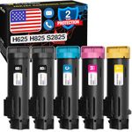 Cartlee 5 Set Compatible High Yield Laser Toner Cartridges Replacement for Dell H625cdw H825cdw S2825cdn H625 H825 s2825 Smart Color Multifunction Printers Ink (2 Black, 1 Cyan, 1 Magenta, 1 Yellow)