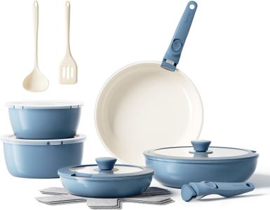 Redchef 16-Piece Ceramic Cookware Set – Blue Non-Stick Pots & Pans