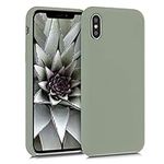 kwmobile Case Compatible with Apple iPhone X Case - TPU Silicone Phone Cover with Soft Finish - Gray Green