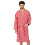 Rangoli Noble 100% Cotton Bathrobes For Men, 400 GSM | Ultra-soft, Lightweight & Highly Absorbent Luxurious Bath Gown/Bath Robe| Coral, XL
