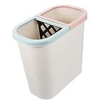 OKUMEYR Sorting trash can rubbish bin garbage pail trash can kitchen dual compartment trash can Wastebasket waste paper basket garbage can recycle bin bucket office white two grids plastic