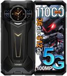 DOOGEE S200 Plus 5G AI Rugged Smartphone with 1.32"AMOLED Rear Display,11000mAh(66W) 36GB+512GB/2TB Android 15 Rugged Phone,100MP+20MP Night Vision,6.72"FHD+120Hz SIM-Free Unlocked Mobile Phone/Black