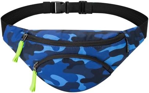 Choco Mocha Kids Fanny Pack for Boys, Toddler Belt Bag 2-4 4-6 Kid Waist Bag Outer for Little Boy age 6-9 8-12 Small Hip Pack (Camo-Blue)