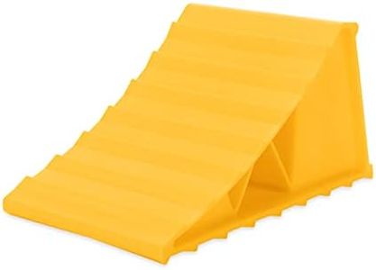 Camco 44432 Wheel Chock Without Rope, Helps Keep Your Trailer or RV in Place (Pack of 1), Yellow