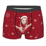 Naispanda Custom Lover Face Boxers Briefs for Men,Personalized Photo Funny Underwear Shorts Best Gifts for Husband Boyfriend