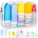 20Pcs Silicone Travel Bottles for Toiletries Kit, 3 Oz Tsa Approved Travel Toiletry Containers Leak Proof, Travel Size Bottles Shampoo and Conditioner, Refillable Squeeze Tubes Lotion Liquid Container
