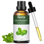 Hyppry 100ml Peppermint Essential Oil 100% Pure Natural, with Dropper - Therapeutic Grade Peppermint Oils for Aromatherapy, Diffuser, Hair Growth, Teeth & Skin Care, Candle Making