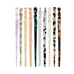 Vokowin 10pcs Acetate Hair Sticks, Vintage Chinese Hair Chop Stick Retro Long Chinese Hairpin Hair Styling Accessories for Women Girls Bun(Ten Kinds Of Style)(K43-10)