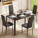 Gizoon 5 Piece Glass Dining Table S