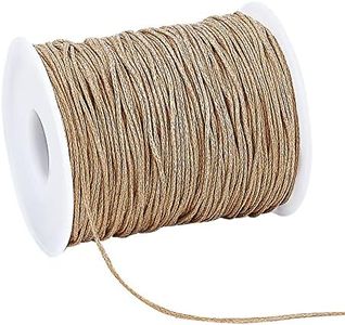 PH PandaHall 100 Yards 1mm Waxed Cotton Cord Thread Beading String for Bracelet Necklace Making Crafting Beading Macrame Vase Decor, Burlywood