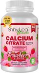 Shiny Leaf Bariatric Calcium Citrate 600mg - Supplement for Bariatric Surgery Patients, 60 Ct Chewable Tablets with Magnesium, Vitamin D3, Natural Strawberry Flavor, Vegetarian (1 Month)