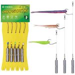 Drop Shot Rigs for Bass Fishing Ready Rig with Hooks and Sinker Weights (Hook Size 1-Weight 1/4 oz-Qty 5)