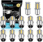 Alopee 1076 Led Bulb for RV Warm White BA15D Led Bulb DC 12 Volt 1076 Light Bulb for RV Interior Camper Light Bulbs Trailer Boat Light Bulbs 5050 18SMD Pack of 12