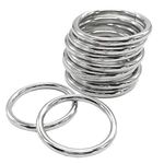 Ewparts Metal Macrame Rings 2 inch Silver Metal o Rings 2 inch for Macrame 10 Pack Metal O Rings Buckle Metal Rings for Crafts